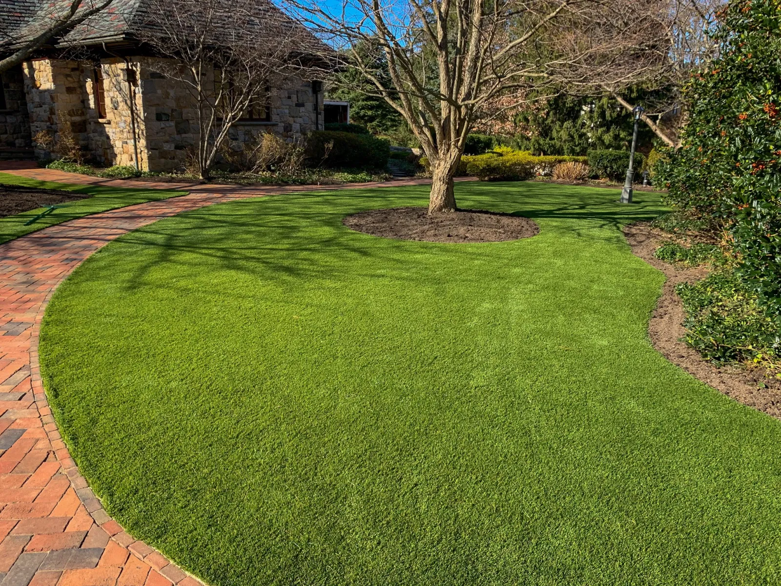 a large green lawn