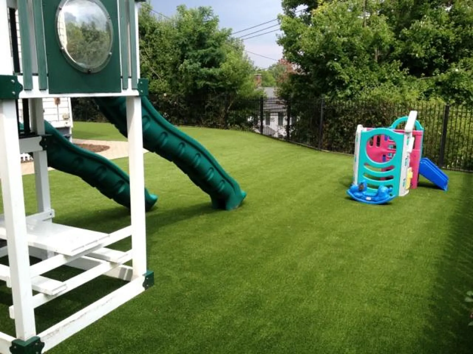 a play set in a yard