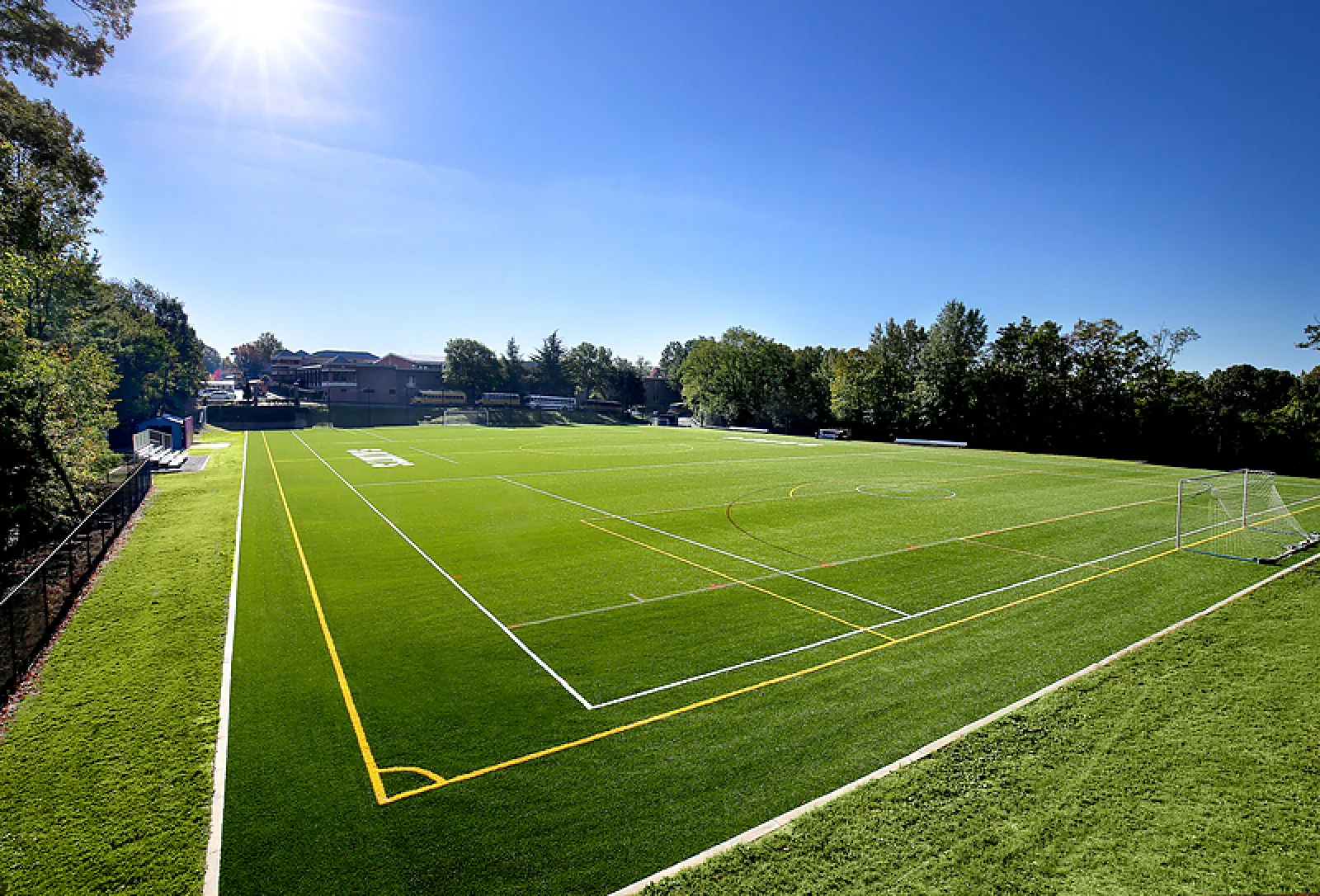 a green football field