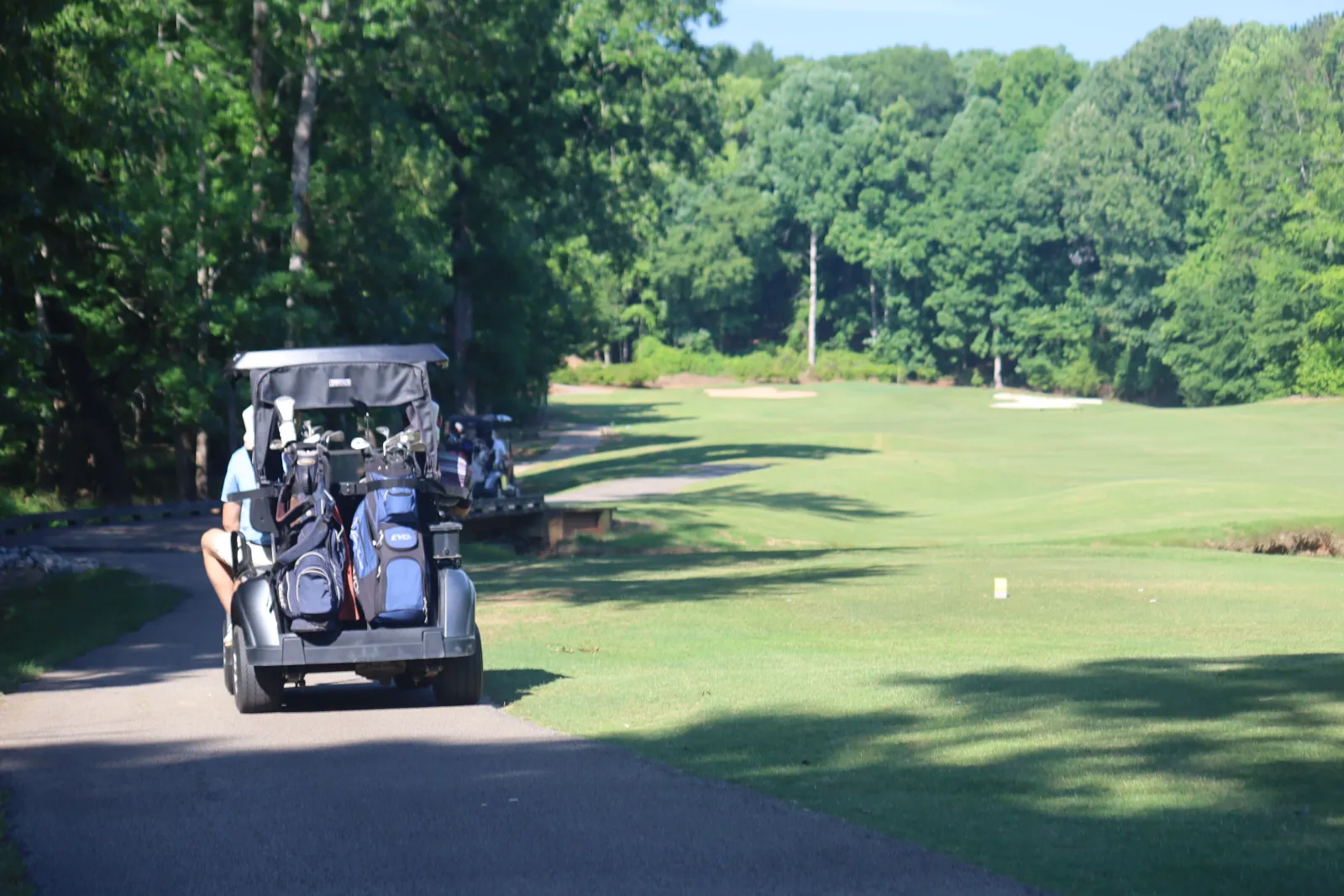 a golf cart on a golf course