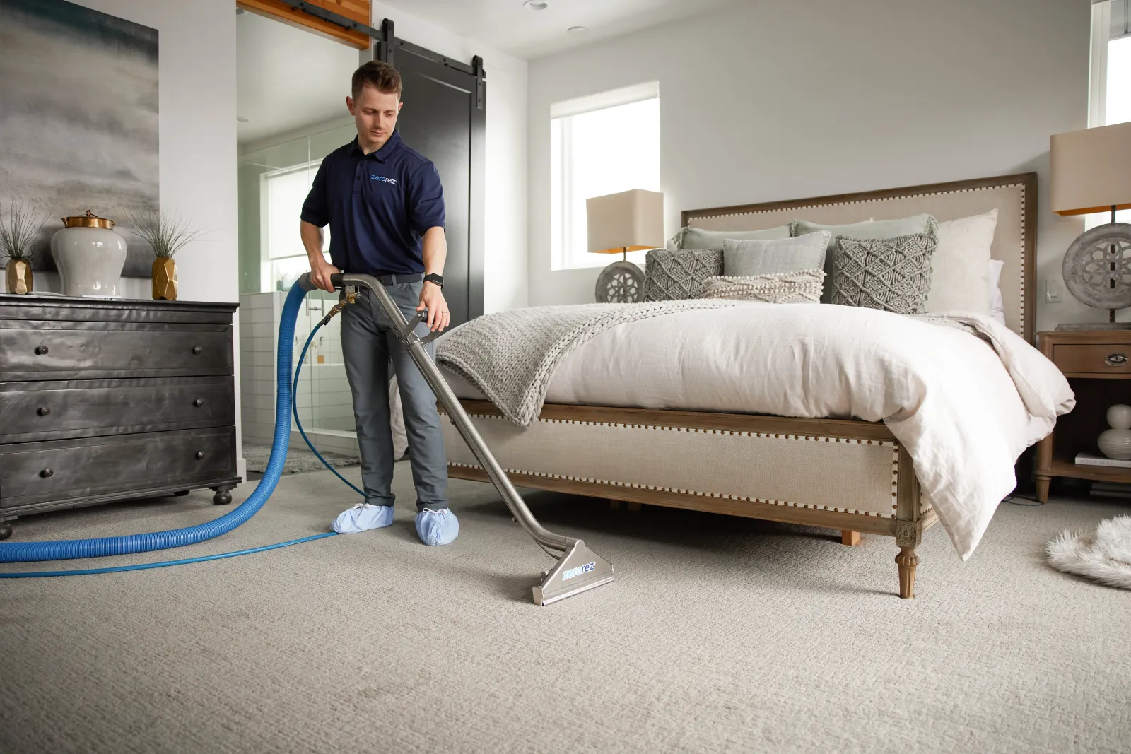 Professional carpet cleaning in a Park City home by ZeroRez Wasatch Back