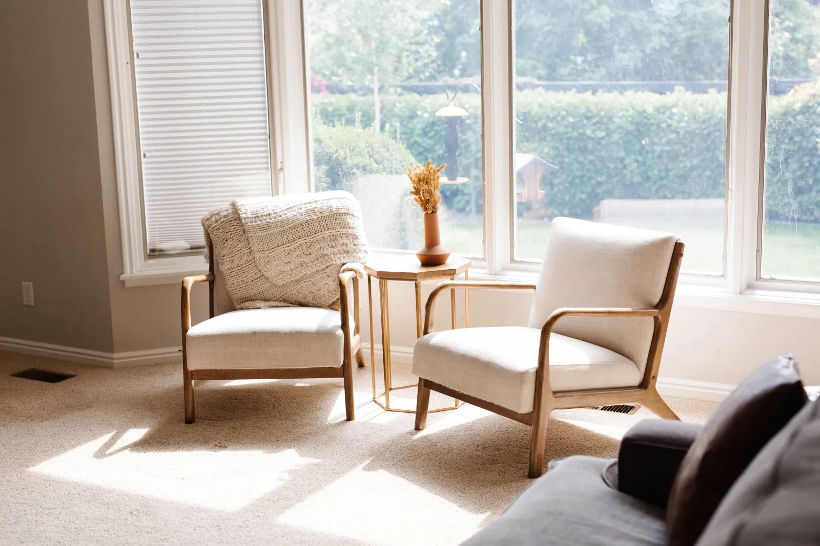 living room with two chairs in a home