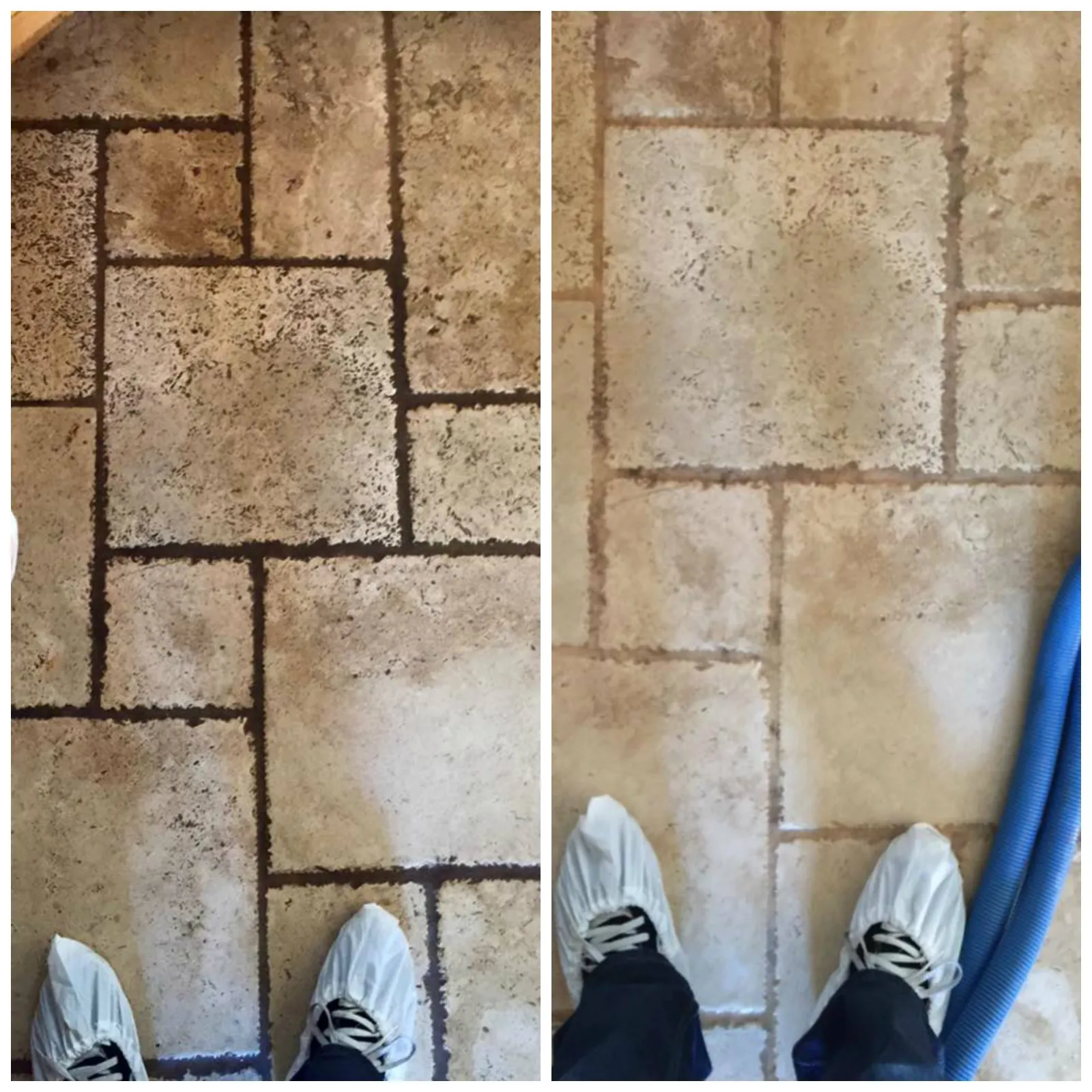 before and after Zerorez® professional tile and grout cleaning