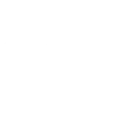 White calendar icon with grid and ring binder design inside a white circular border on black background