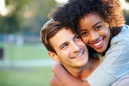 Happy interracial couple