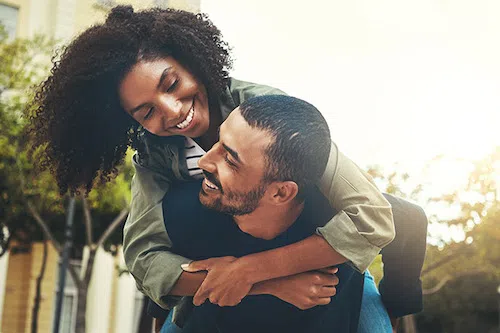 couple smiling