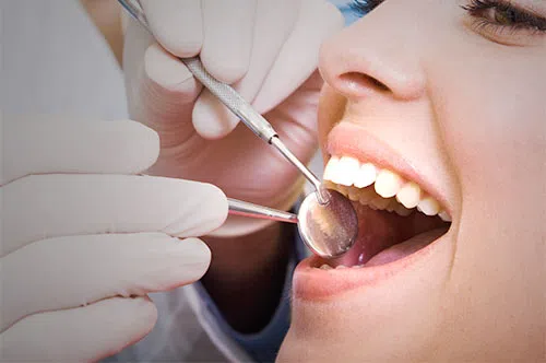 Close-up of a dental checkup