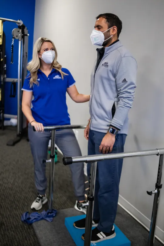 a person standing in a room