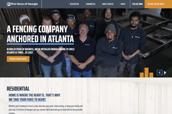 Image of website for First Fence