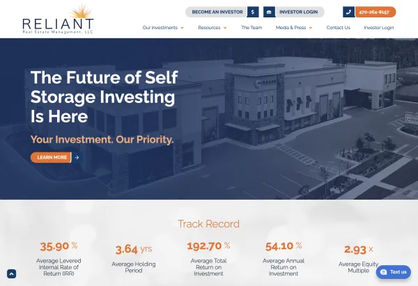 Image of website for Reliant Real Estate Management