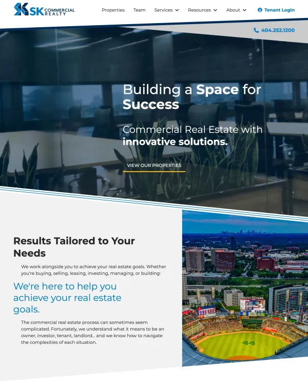 Image of website for SK Commercial Realty