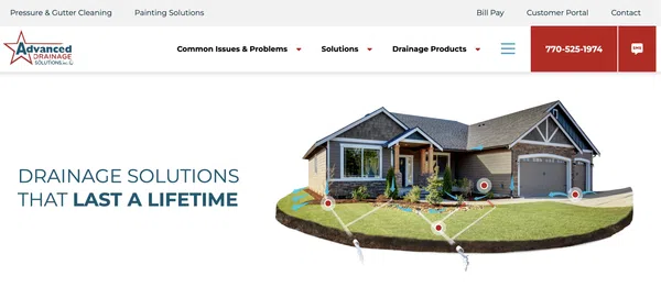 Image of website for Advanced Drainage Solutions