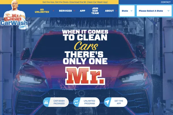 Image of website for Mr. Clean Car Wash