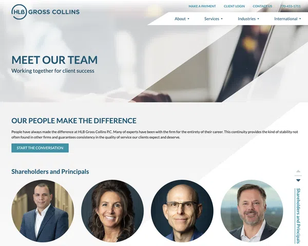 Image of website for HLB Gross Collins