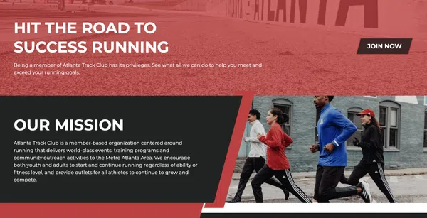 Image of website for Atlanta Track Club