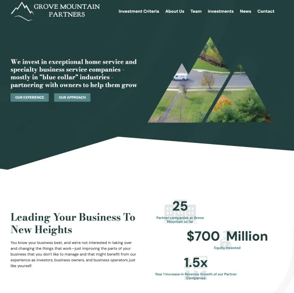 Image of website for Grove Mountain Partners