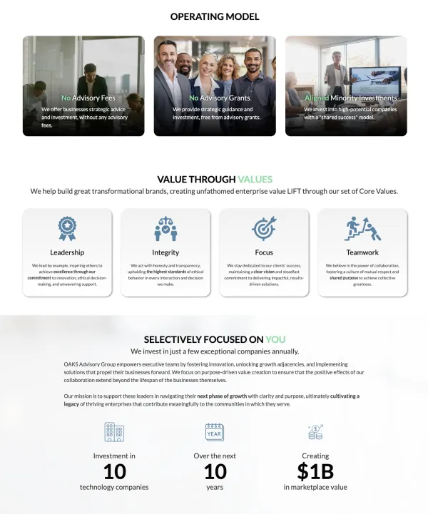 Image of website for OAKS Advisory Group