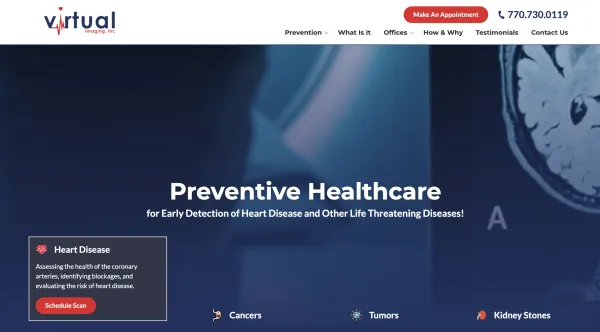 Image of website for Virtual Imaging