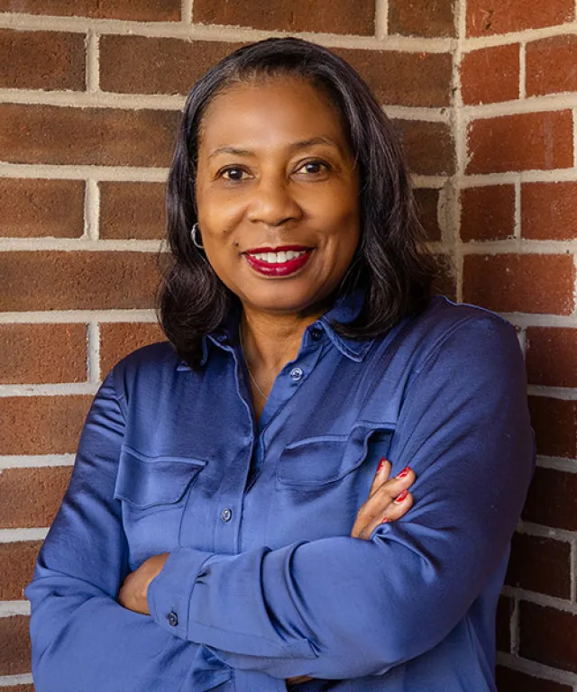 a person in a blue shirt