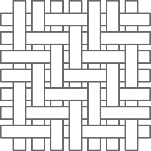 Black and gray interlocking rectangular blocks forming a geometric woven lattice pattern on black background