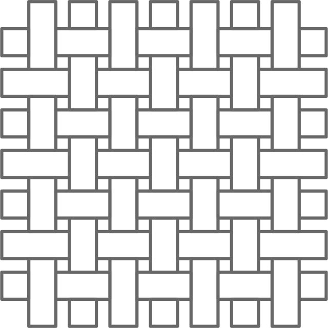 Black and gray woven basket pattern with alternating horizontal and vertical rectangles creating a grid design