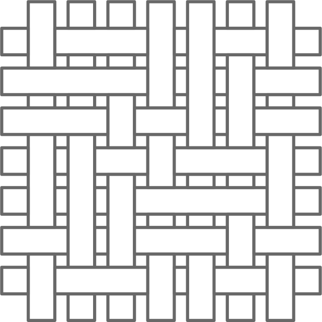 Black and gray woven basket weave pattern with interlocking rectangular shapes forming a grid.