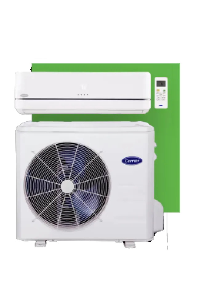 a white fan in a green box