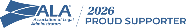 Association of Legal Administrators ALA 2026 Proud Supporter blue logo on white background