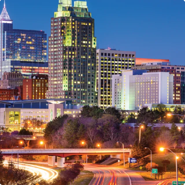 a city with tall buildings