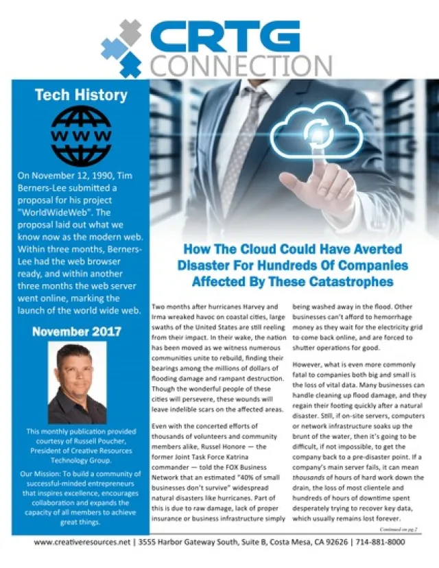 Businessman in suit interacting with digital cloud icon representing cloud disaster recovery for companies