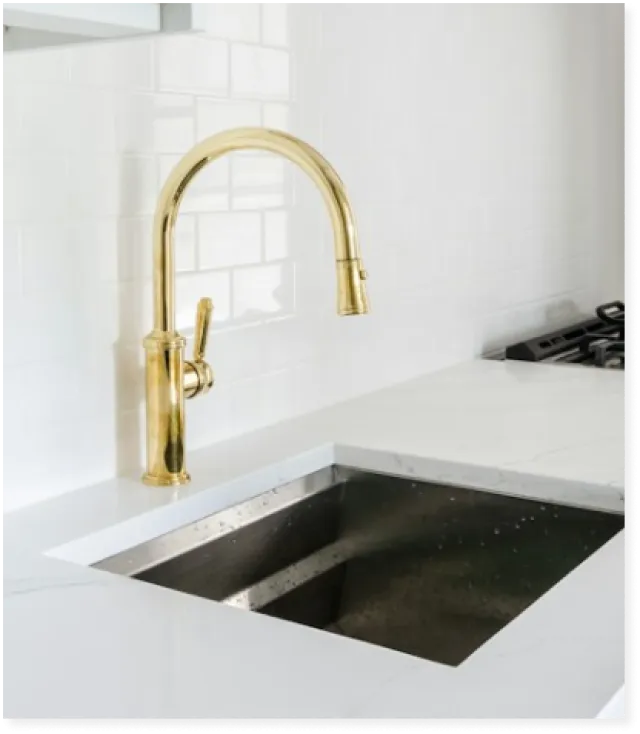 a sink with a faucet