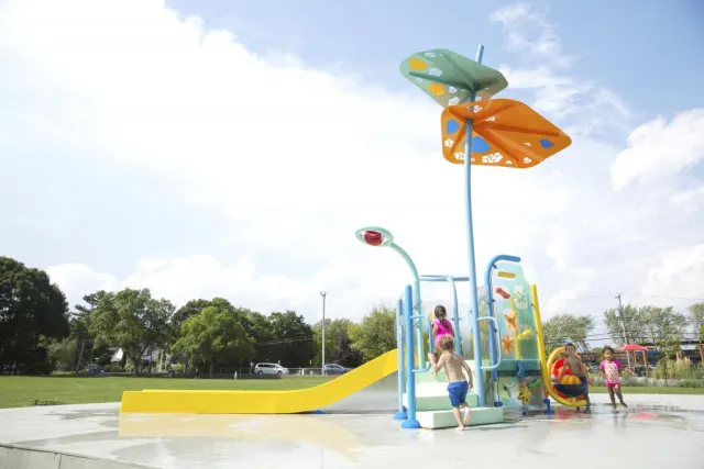 children playing on a playground