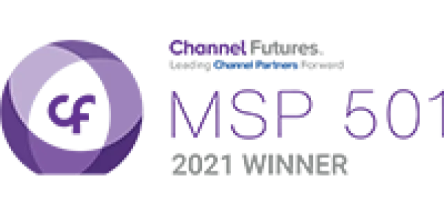 Channel Futures MSP 501 2021 Winner logo with purple circular icon and text