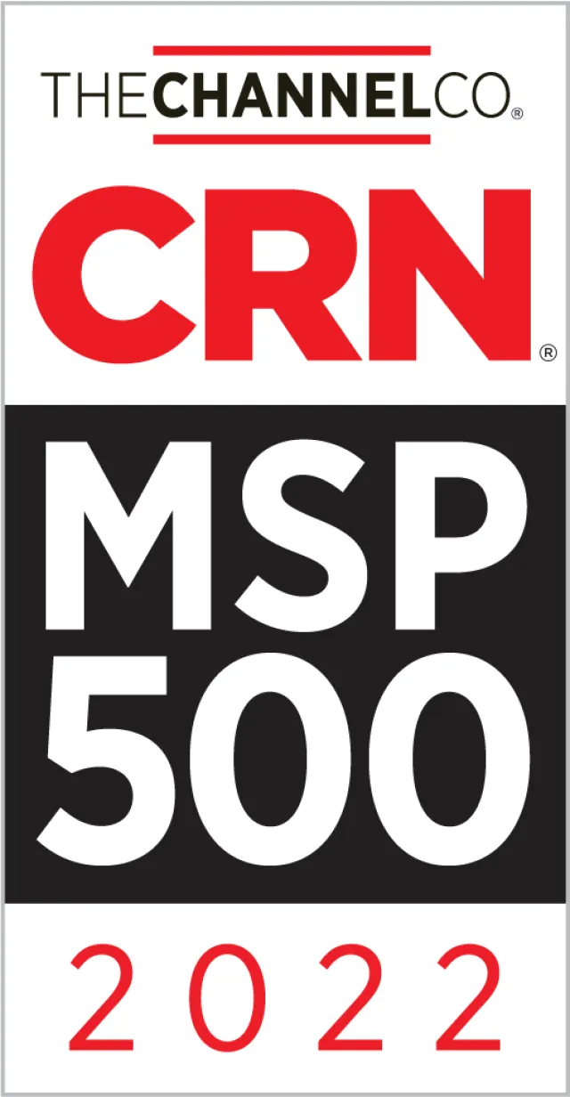 CRN MSP 500 2022 logo by The Channel Co with bold red and black text on white background.