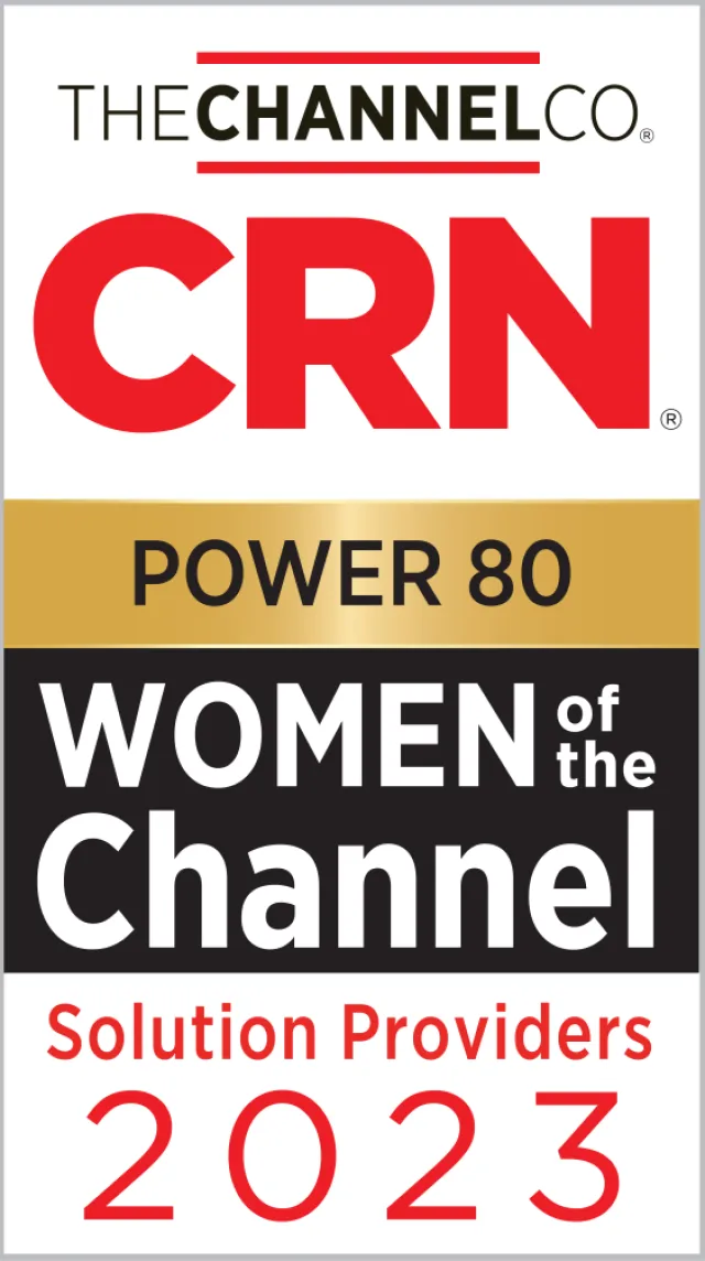 CRN Power 80 Women of the Channel 2023 logo highlighting solution providers recognition