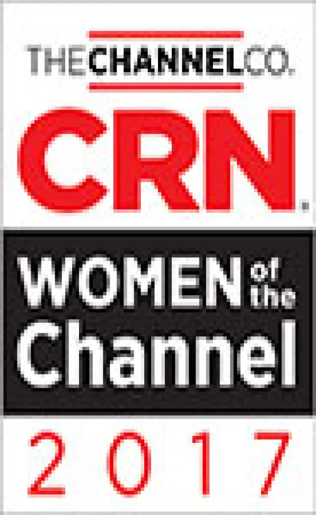 CRN Women of the Channel 2017 logo with red, black, and white text for The Channel Co.