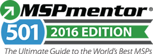 MSPmentor 501 2016 Edition logo showcasing the ultimate guide to the world’s best MSPs
