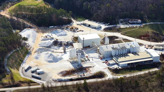 a high angle view of a factory
