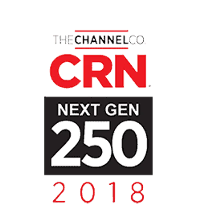 The Channel Company CRN Next Gen 250 logo for 2018, featuring bold red and black design elements.