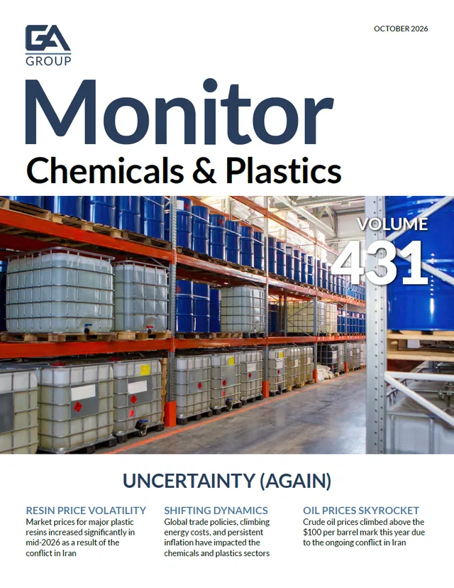 Warehouse shelves stocked with large chemical containers and blue barrels, with overlaid text 'Volume 431'