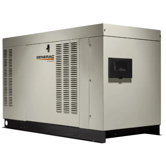 Generac standby generator with a sleek design and durable exterior for reliable power solutions.