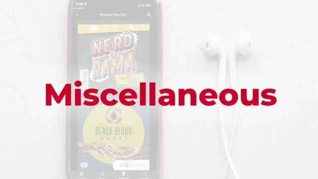 Smartphone displaying podcast app with earbuds beside it on a white surface