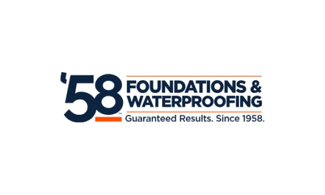 Logo of 58 Foundations & Waterproofing with slogan Guaranteed Results Since 1958