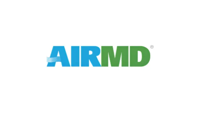 Logo of AIRMD with blue and green text on a white background.
