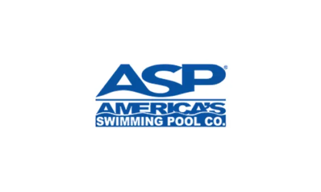 Blue ASP America's Swimming Pool Co. logo on a white background.