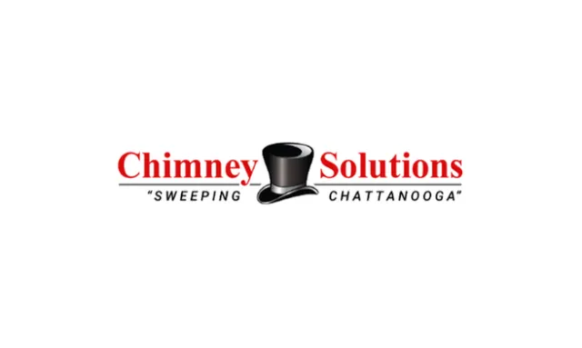 Chimney Solutions logo with a black top hat icon and red text on white background