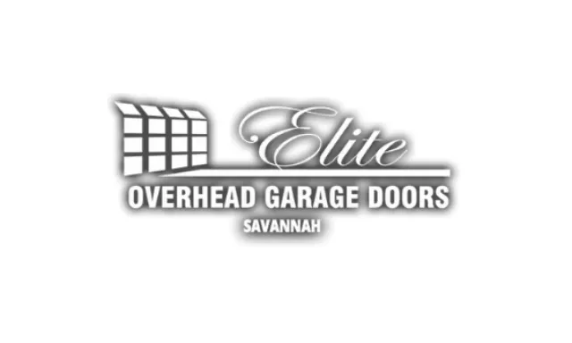 Elite Overhead Garage Doors Savannah logo with stylized garage door graphic and elegant typography.
