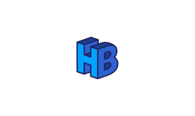 Blue 3D letters HB logo on white background