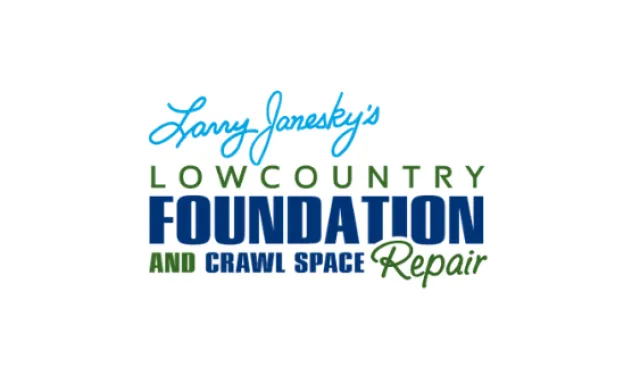 Logo for Larry Janesky's Lowcountry Foundation and Crawl Space Repair with mixed blue and green text.