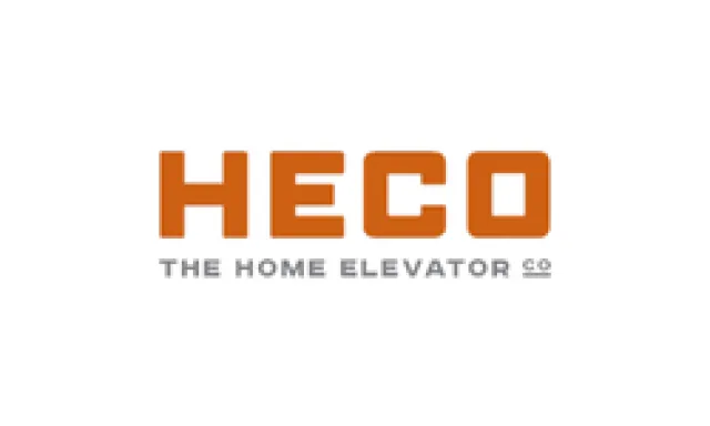 HECO logo with orange text and tagline The Home Elevator Co on white background.